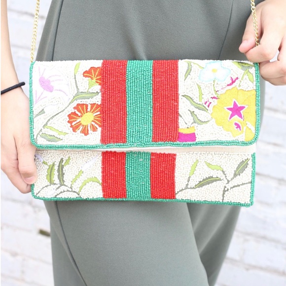 Hand beaded shoulder bag - Picture 1 of 1